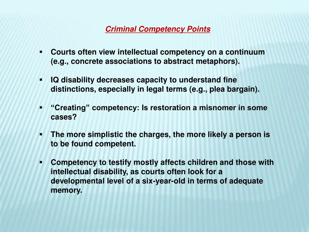 criminal competency points 2