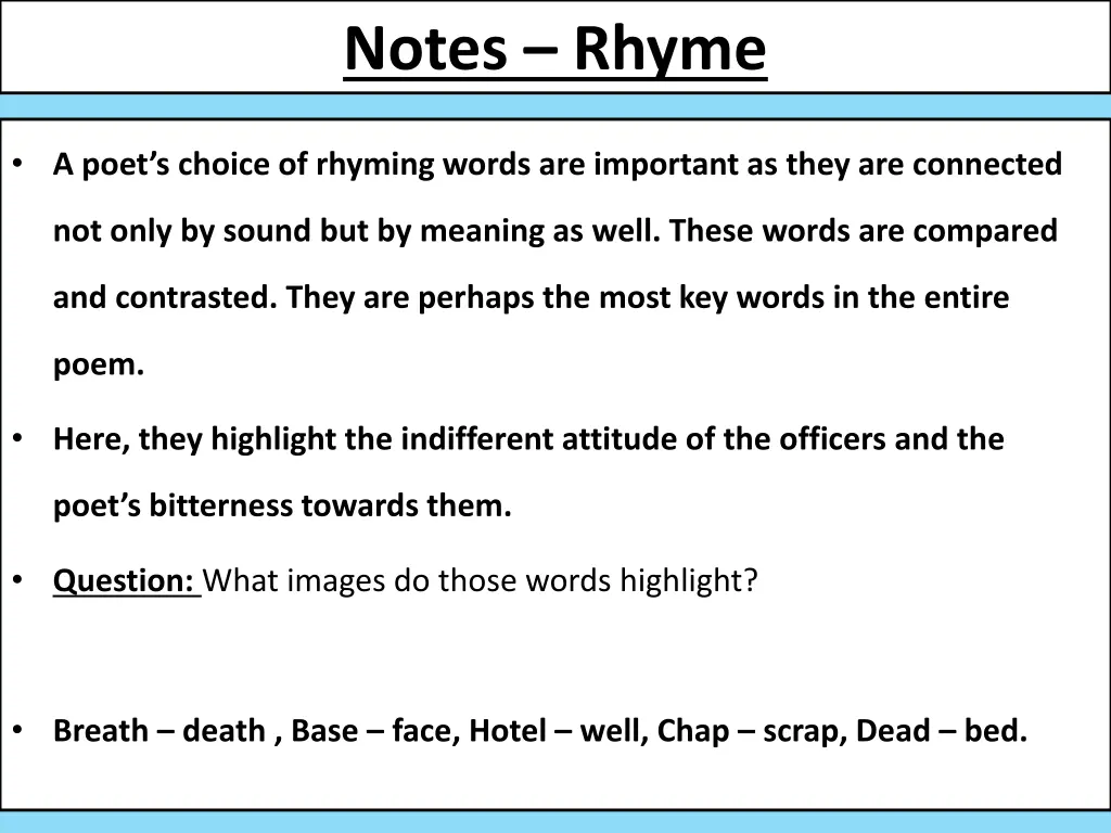 notes rhyme