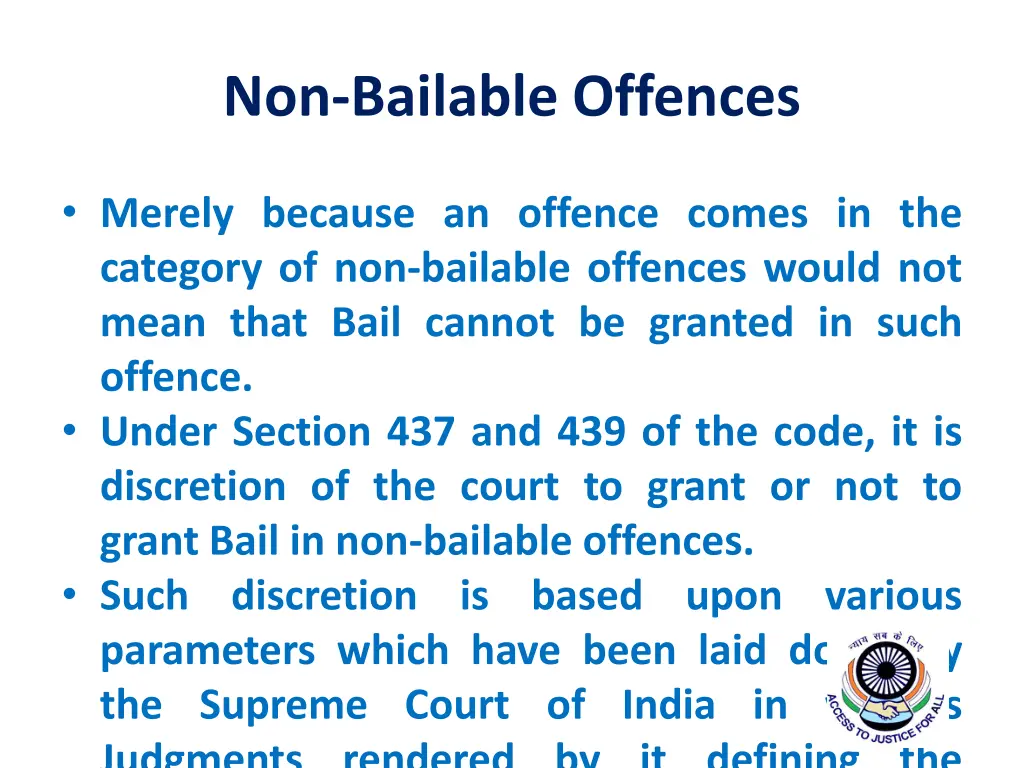 non bailable offences