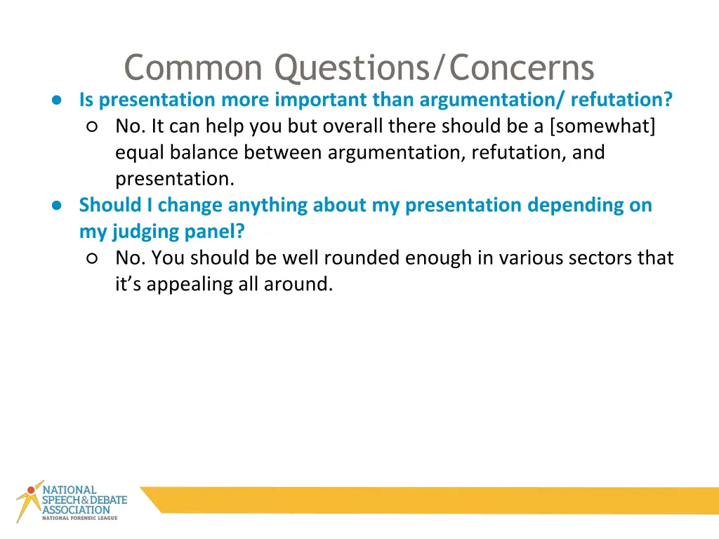 common questions concerns is presentation more