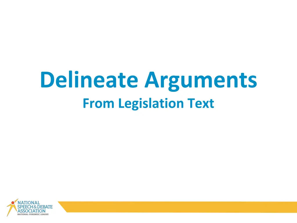 delineate arguments from legislation text