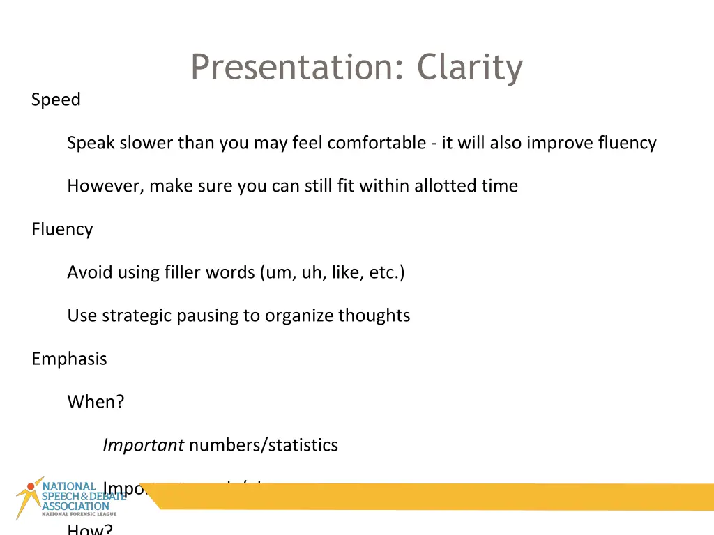 presentation clarity