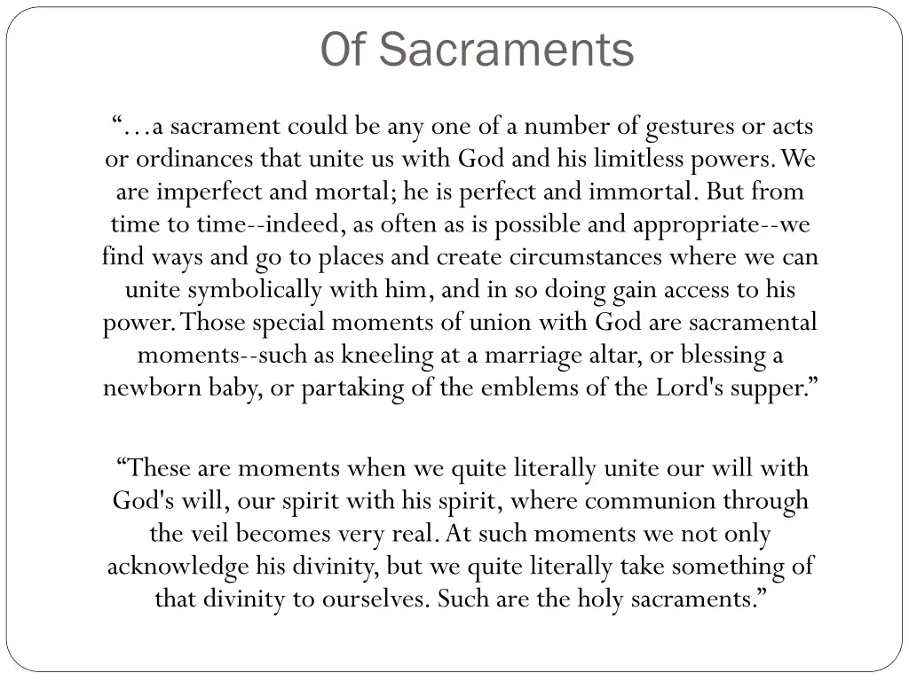 of sacraments