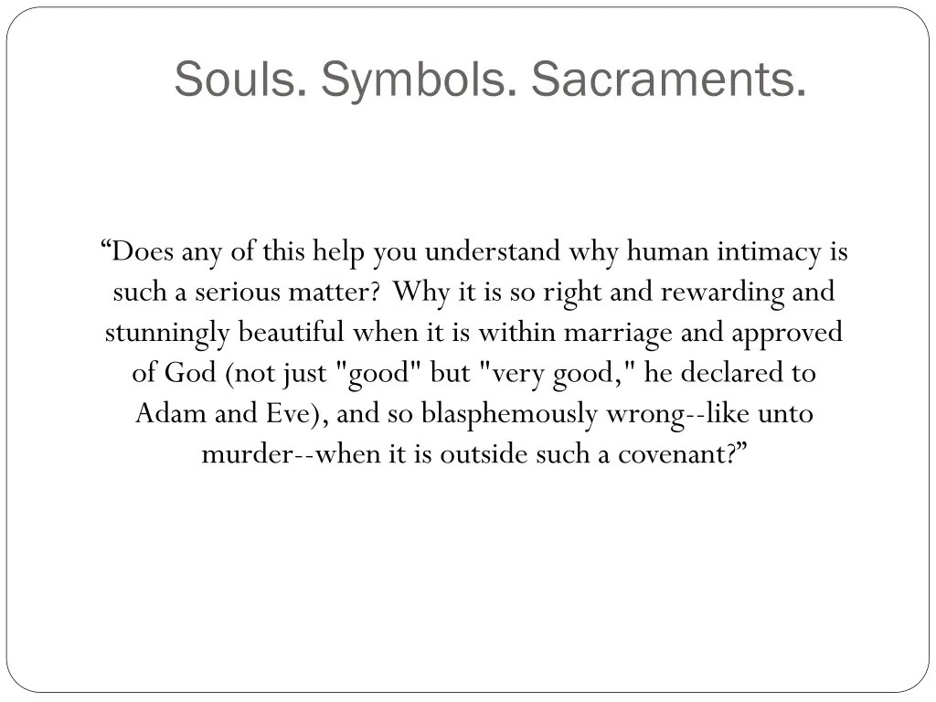 souls symbols sacraments