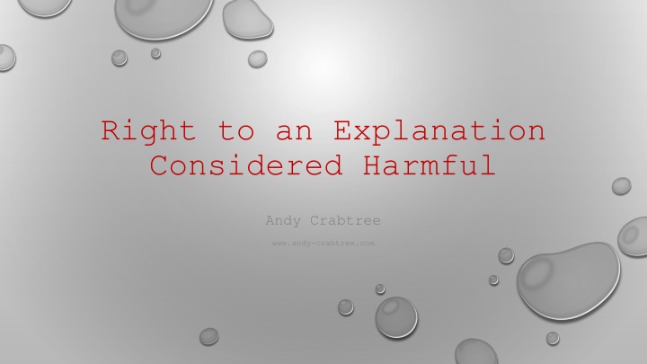 right to an explanation considered harmful