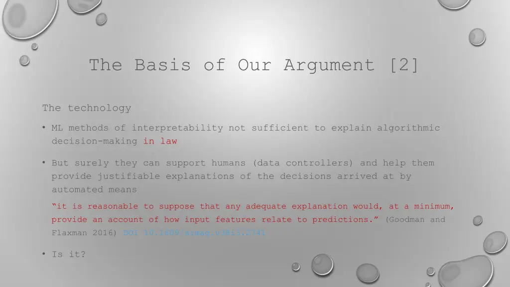 the basis of our argument 2