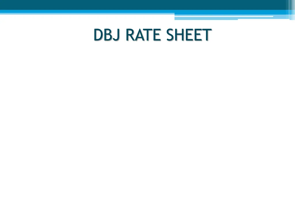 dbj rate sheet