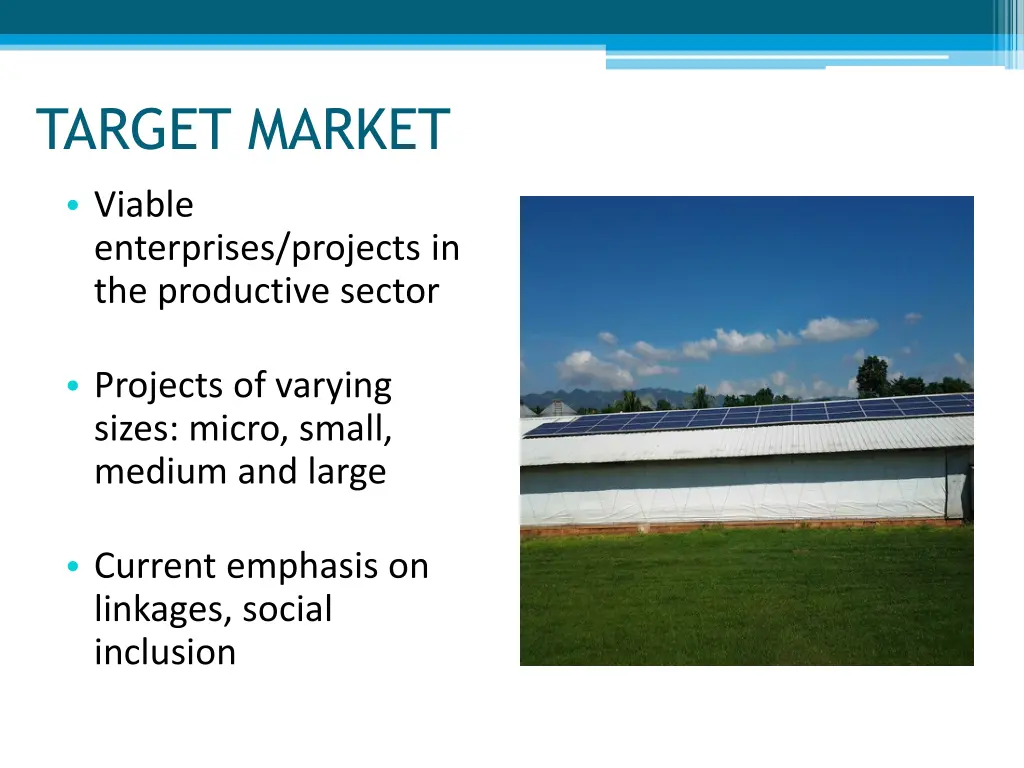 target market viable enterprises projects