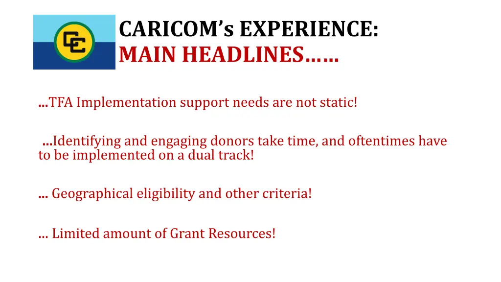 caricom s experience main headlines