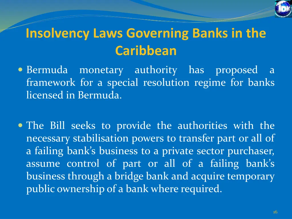 insolvency laws governing banks in the caribbean 1