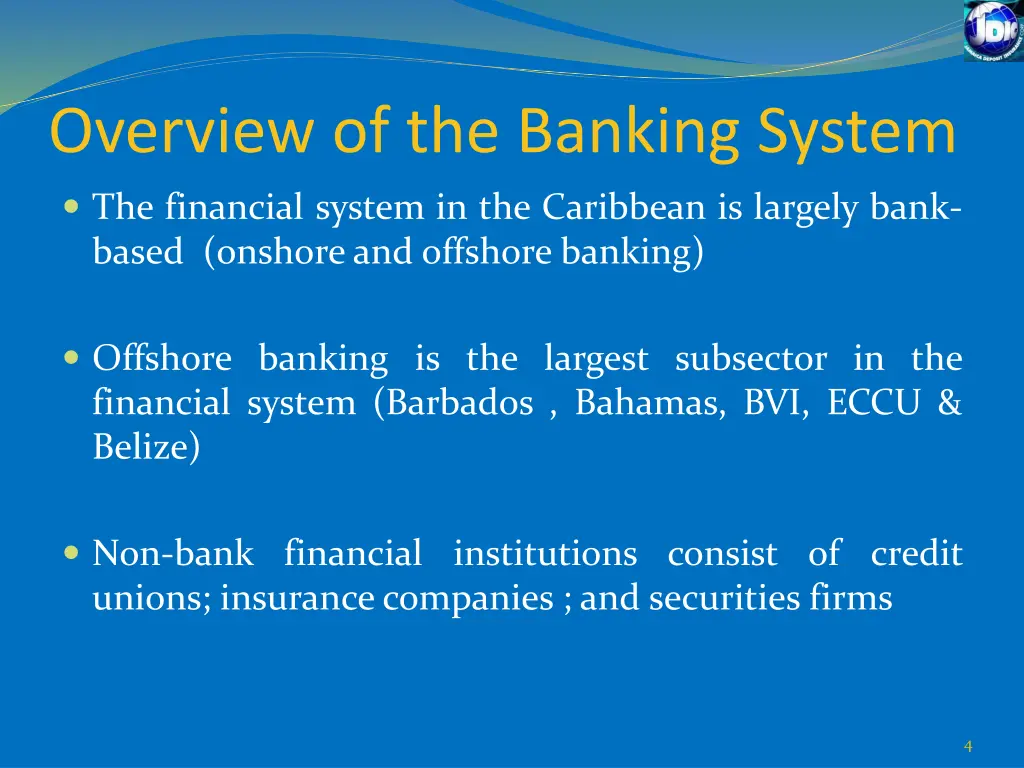 overview of the banking system