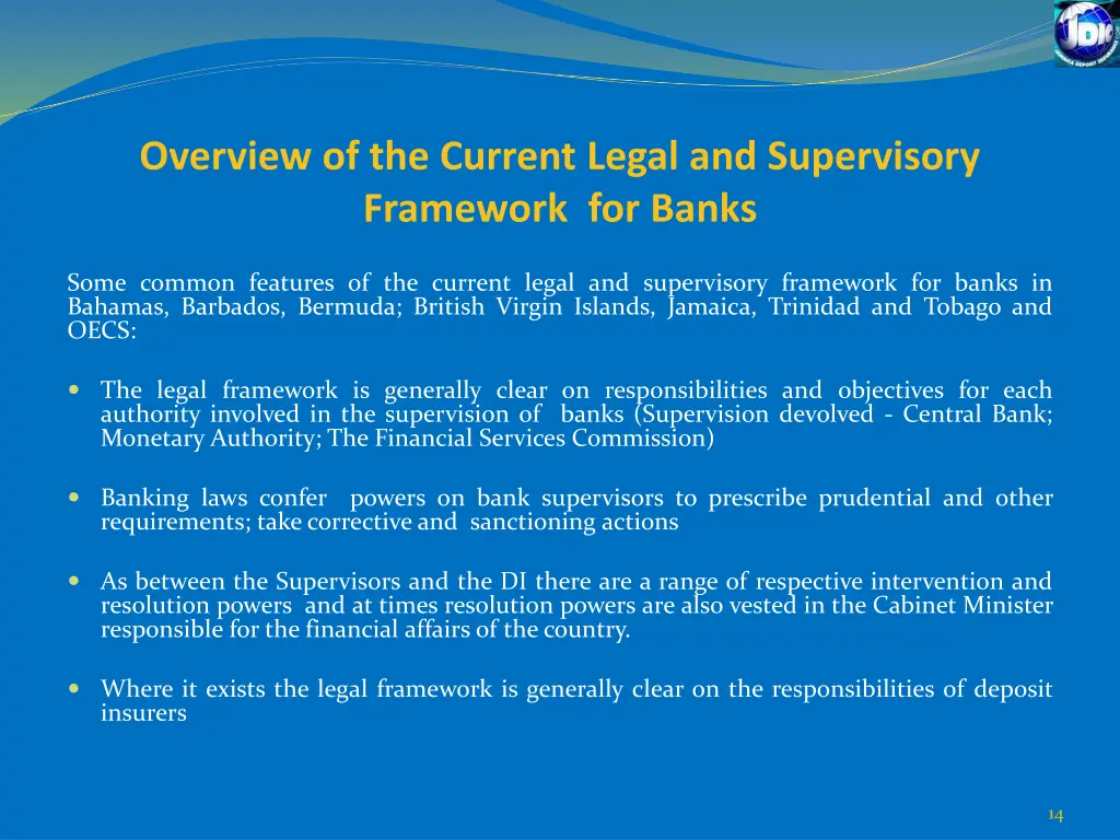 overview of the current legal and supervisory