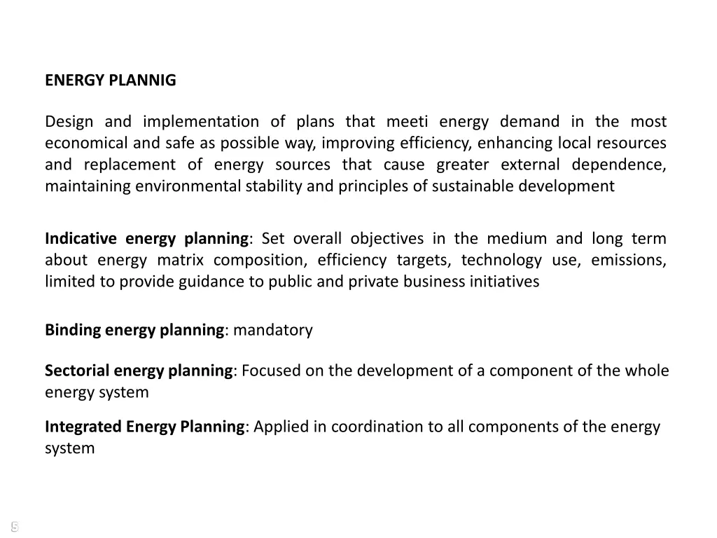 energy plannig