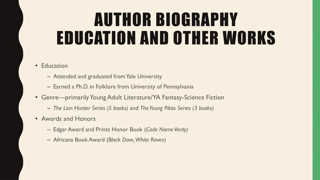 author biography education and other works