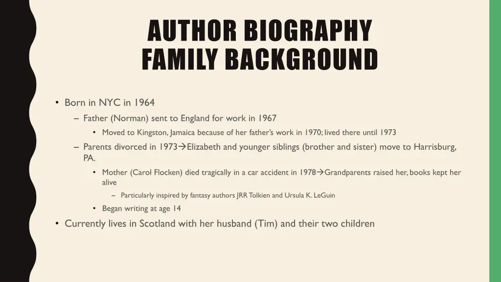 author biography family background