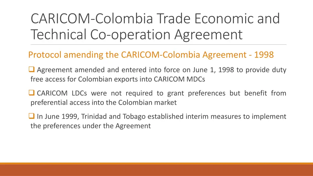 caricom colombia trade economic and technical 1