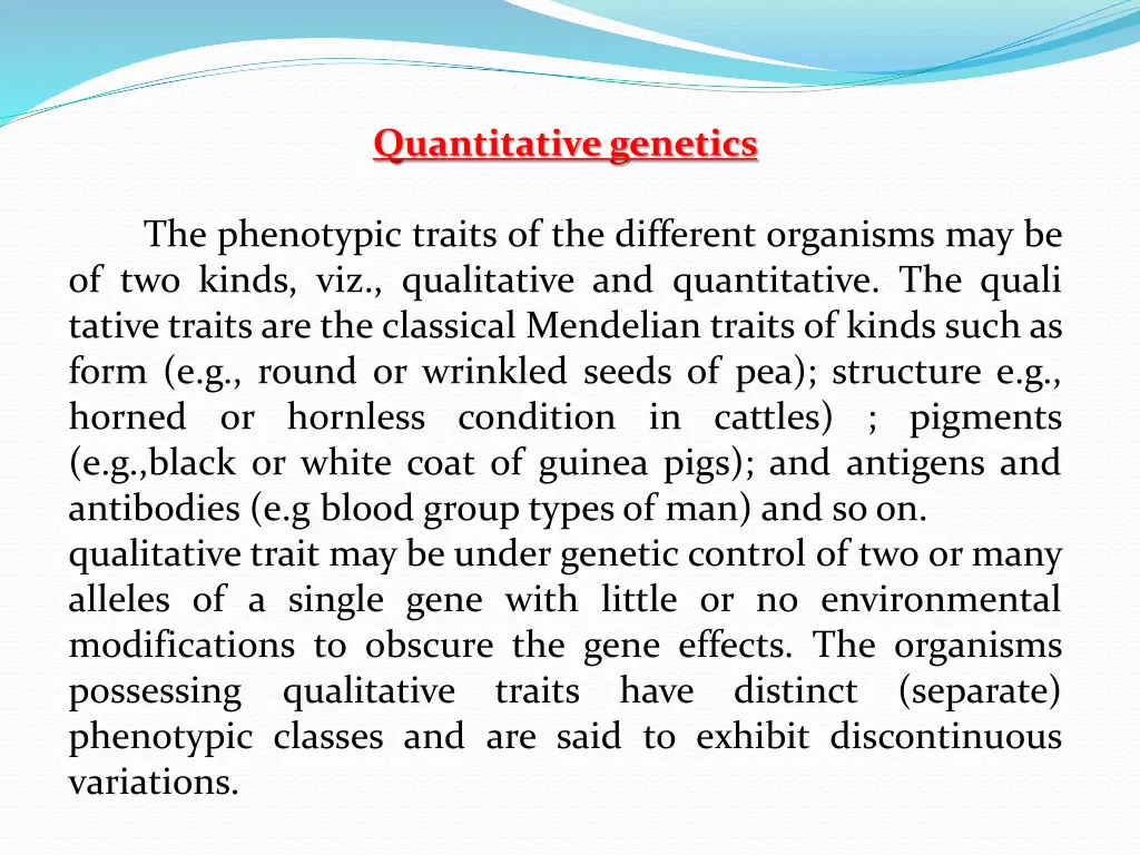 quantitative genetics