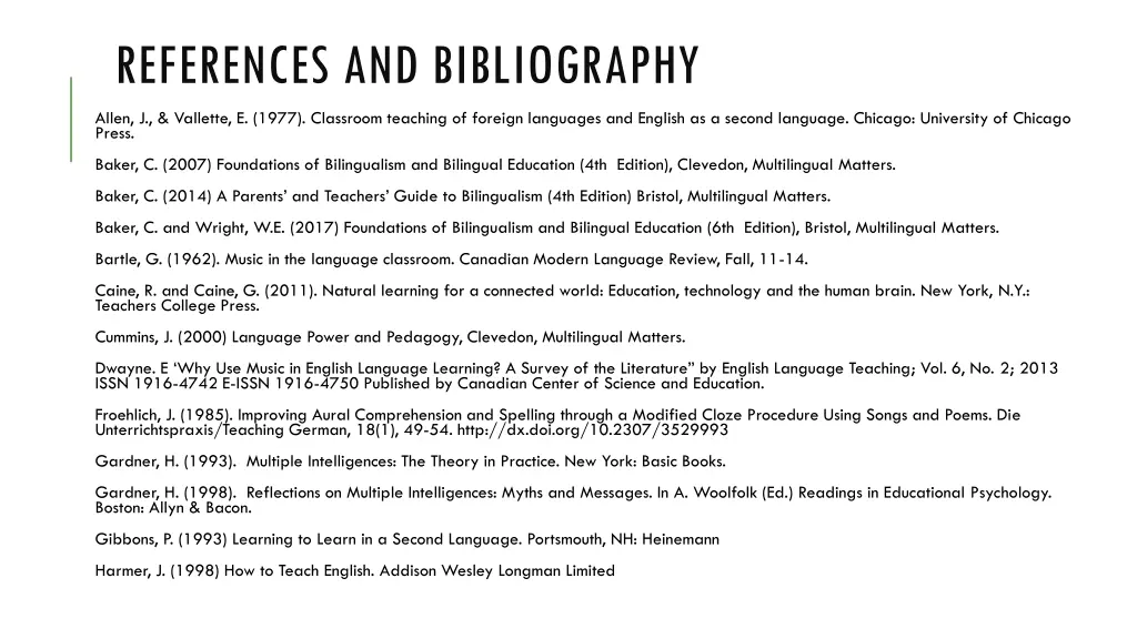 references and bibliography