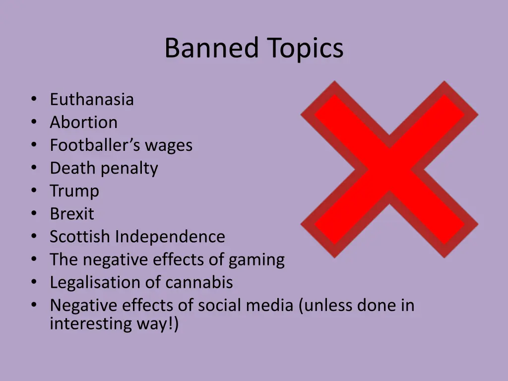 banned topics