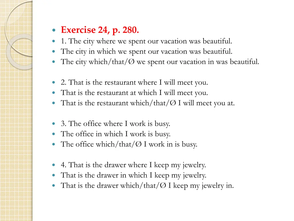 exercise 24 p 280 1 the city where we spent