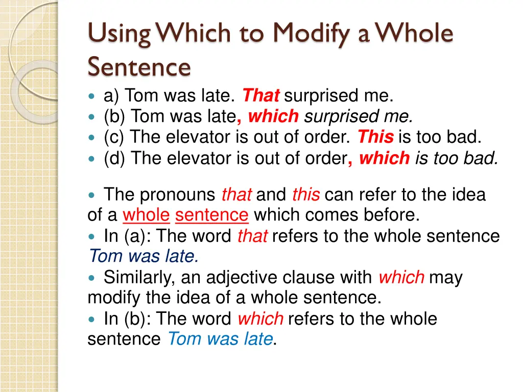 using which to modify a whole sentence