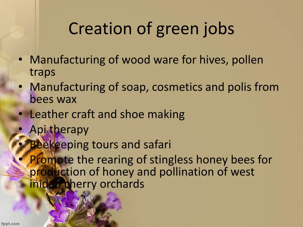 creation of green jobs