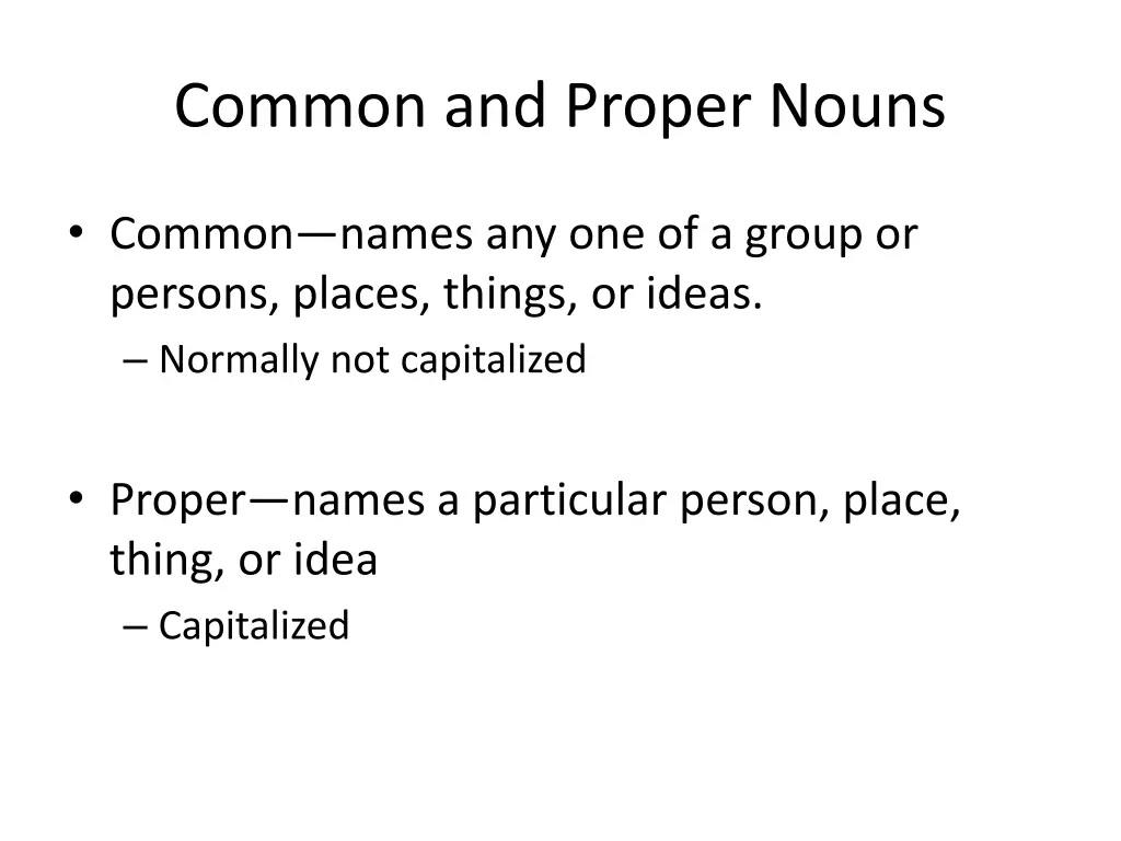 common and proper nouns