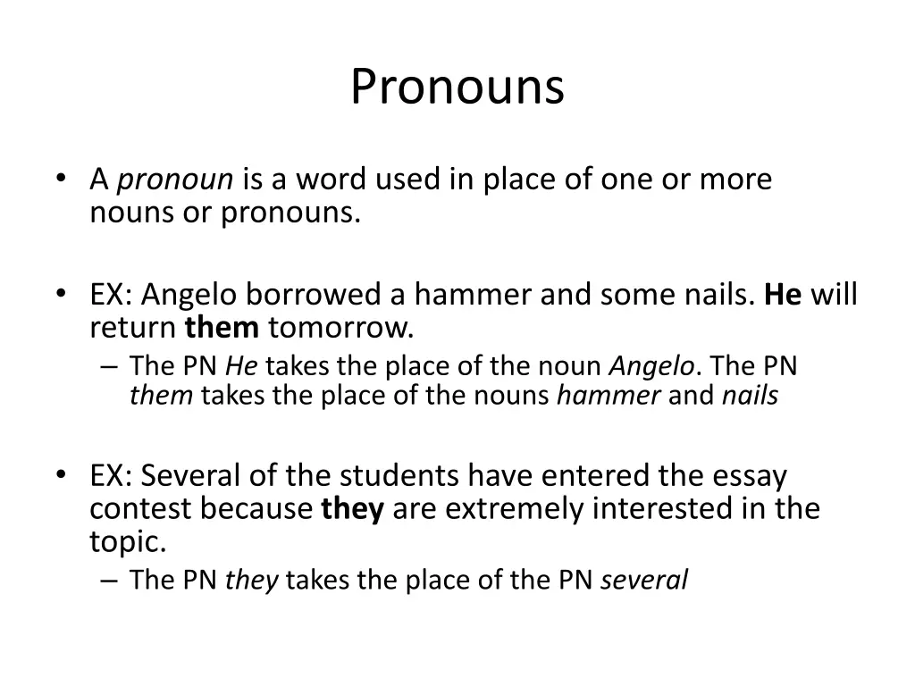 pronouns