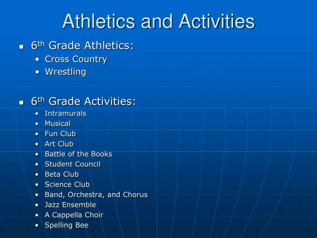 athletics and activities