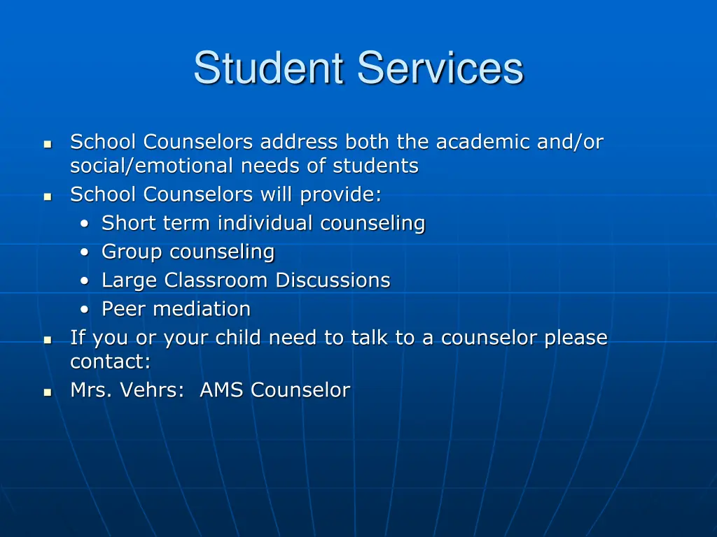 student services