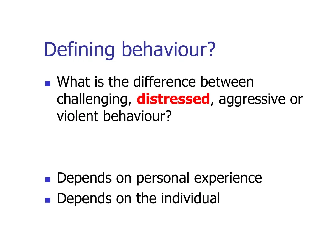 defining behaviour