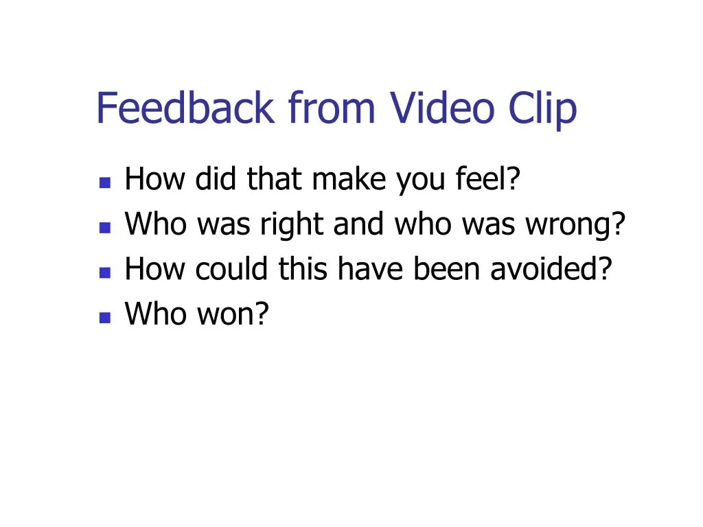 feedback from video clip