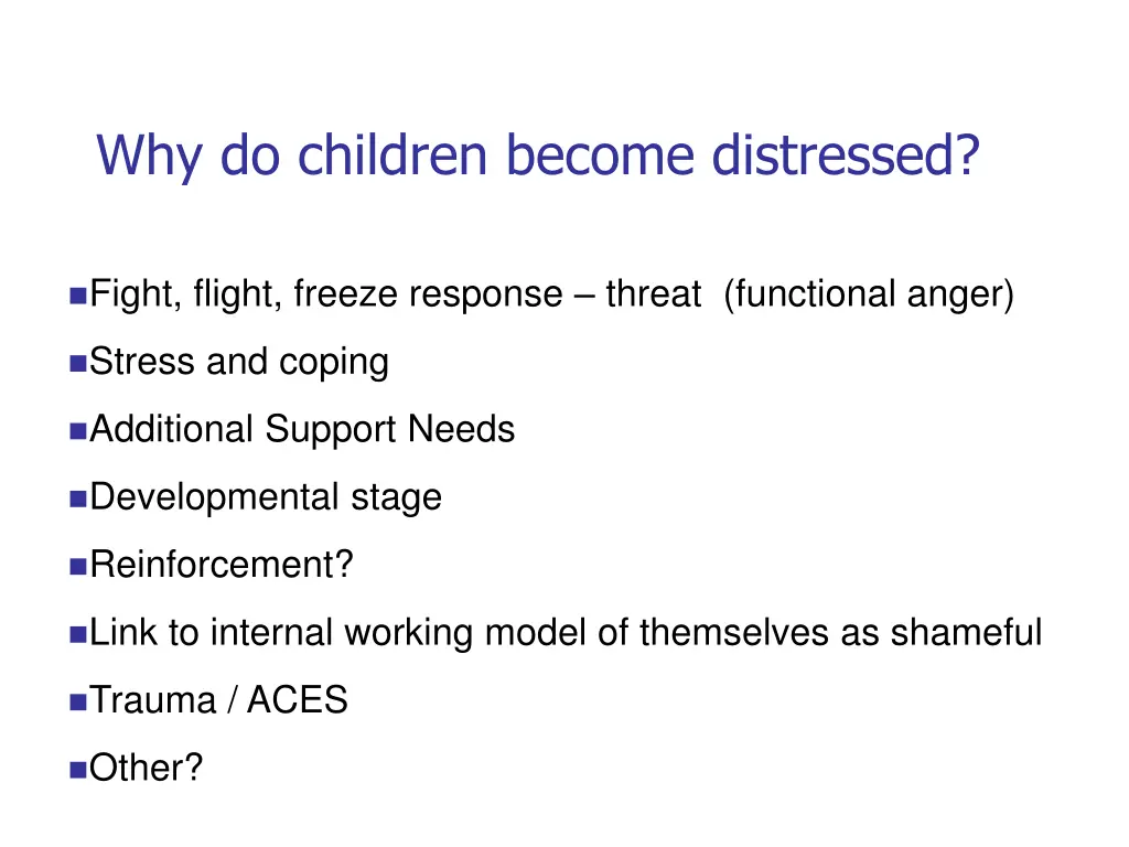 why do children become distressed 1