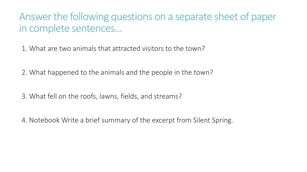 answer the following questions on a separate