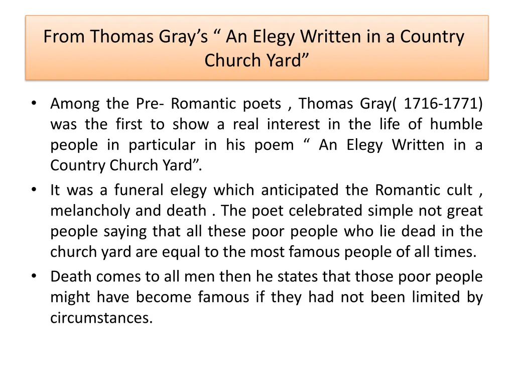 from thomas gray s an elegy written in a country