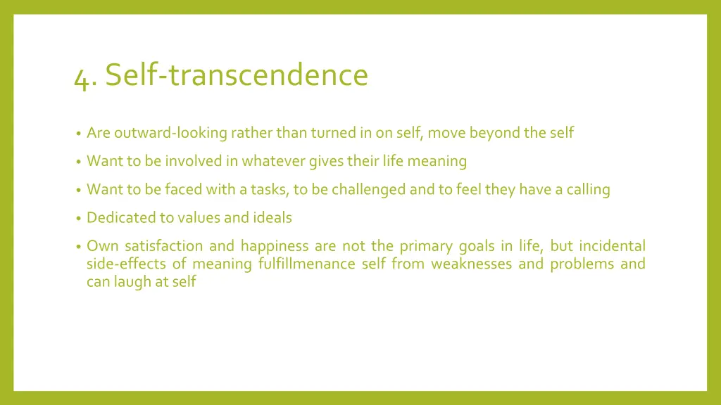 4 self transcendence