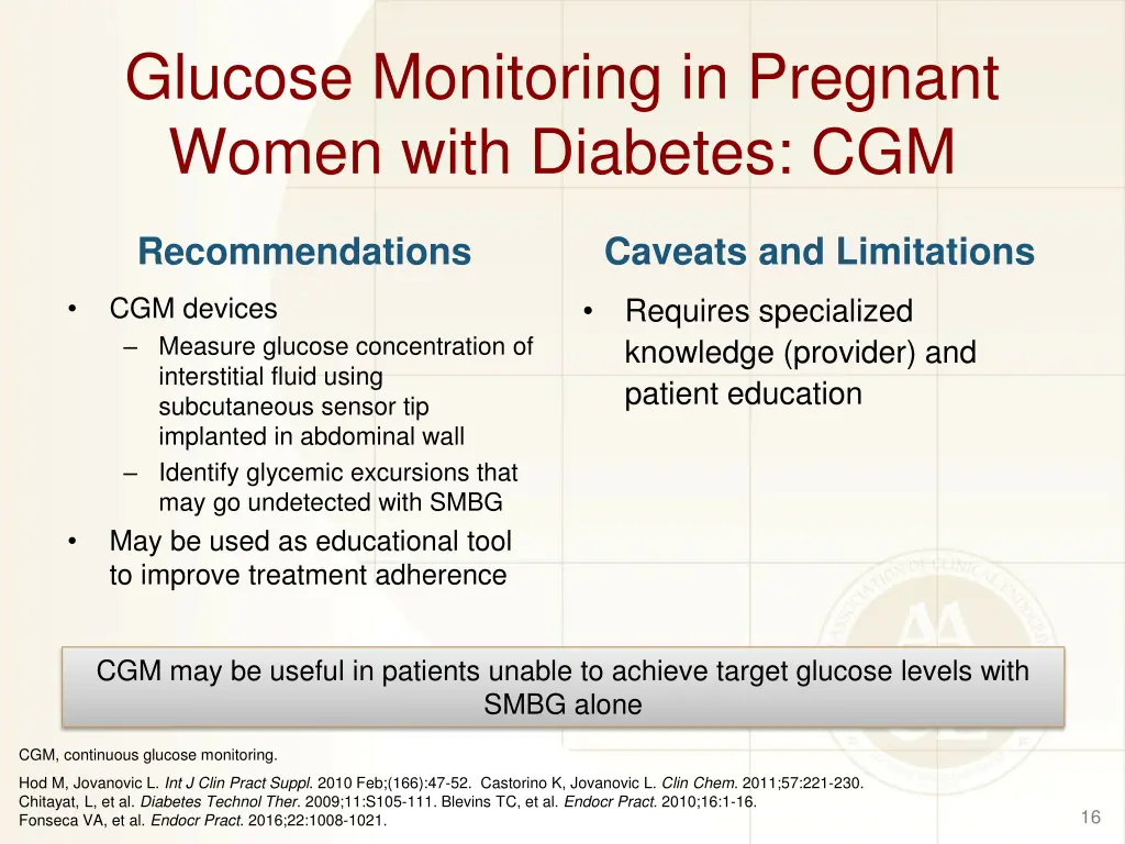 glucose monitoring in pregnant women with 2