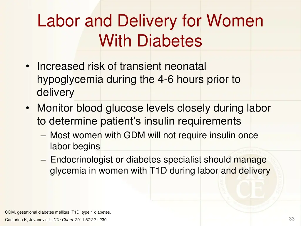 labor and delivery for women with diabetes