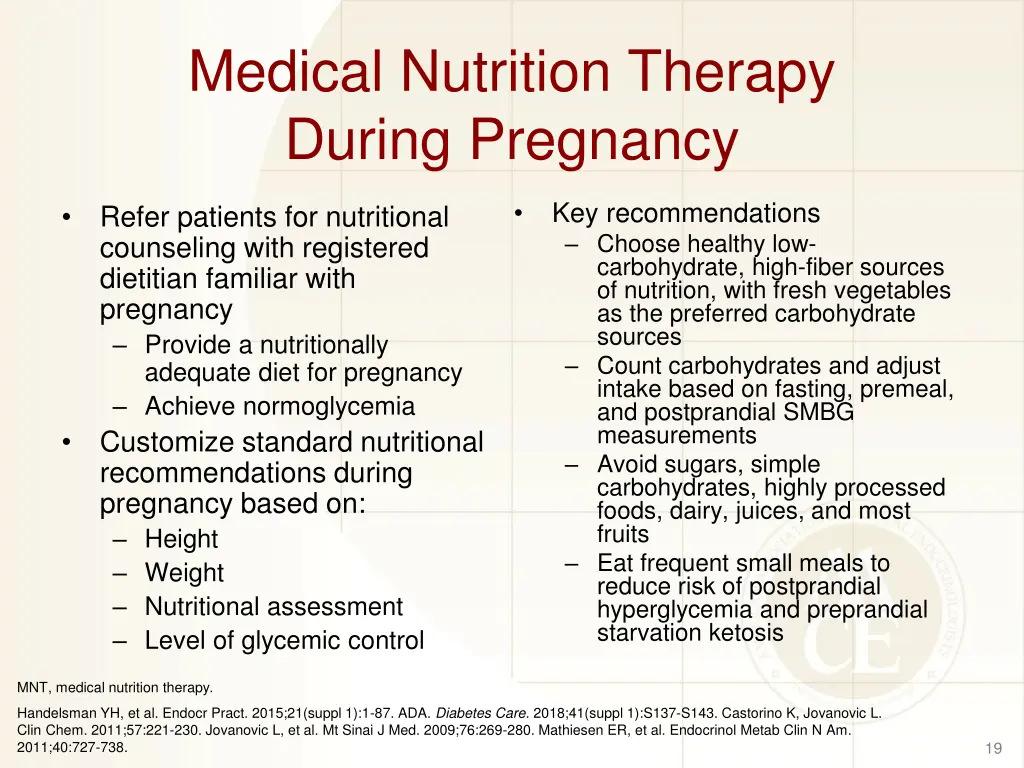 medical nutrition therapy during pregnancy