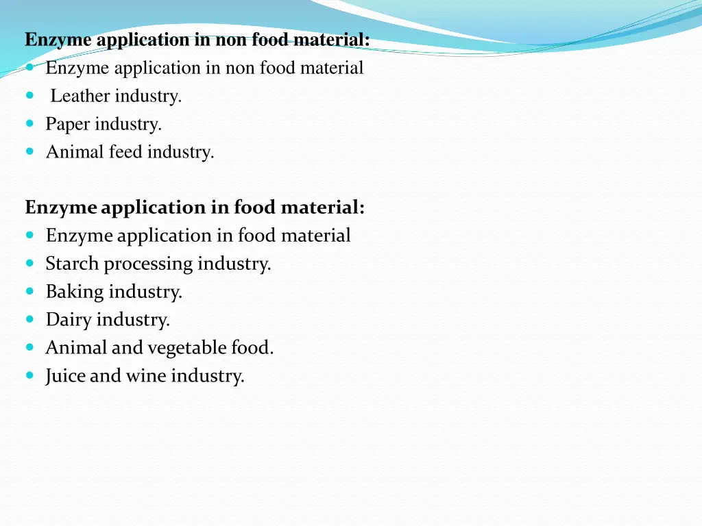 enzyme application in non food material enzyme