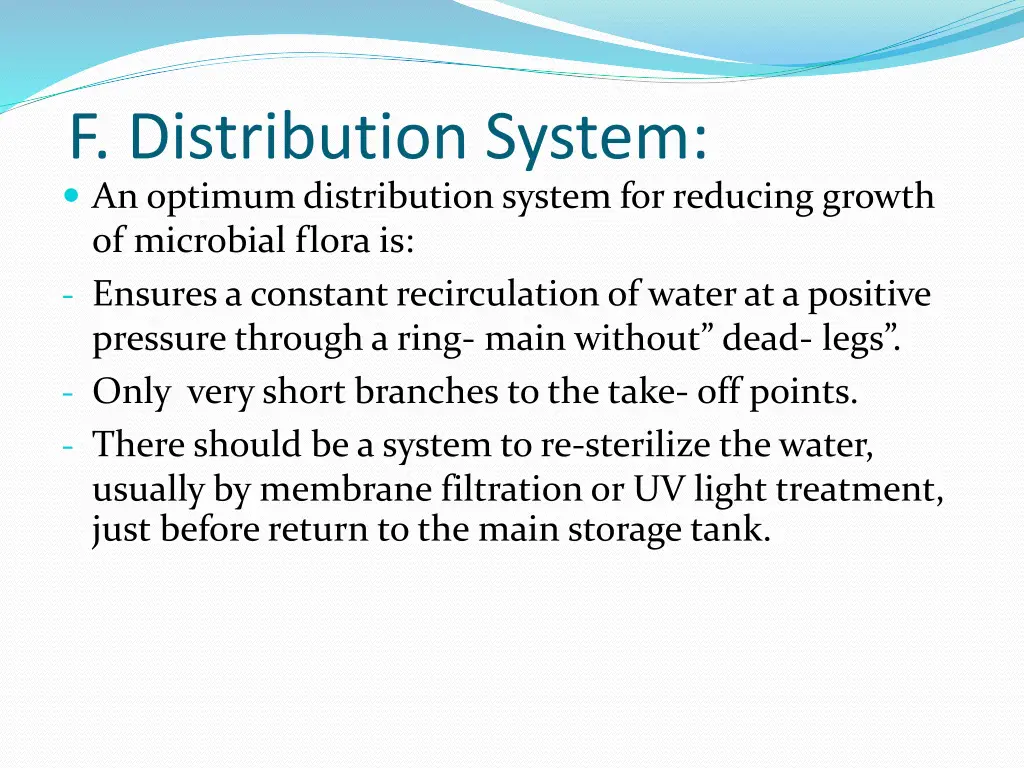 f distribution system an optimum distribution