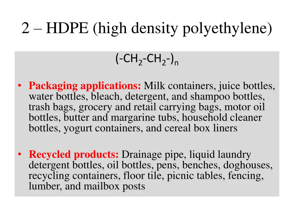 2 hdpe high density polyethylene