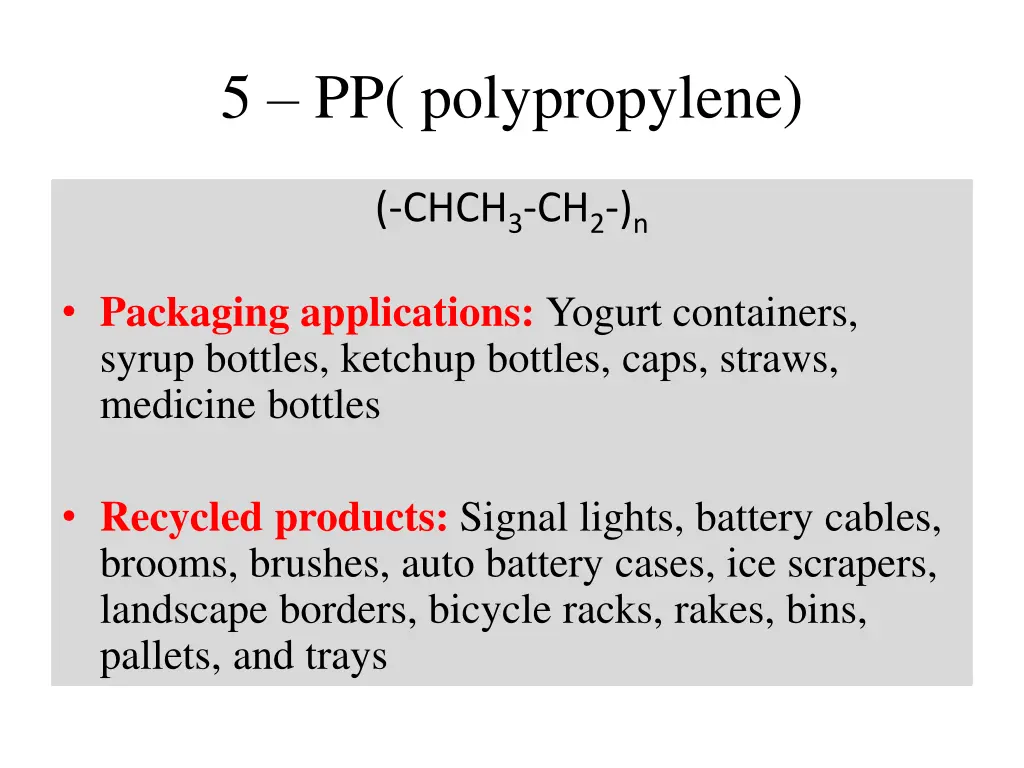 5 pp polypropylene