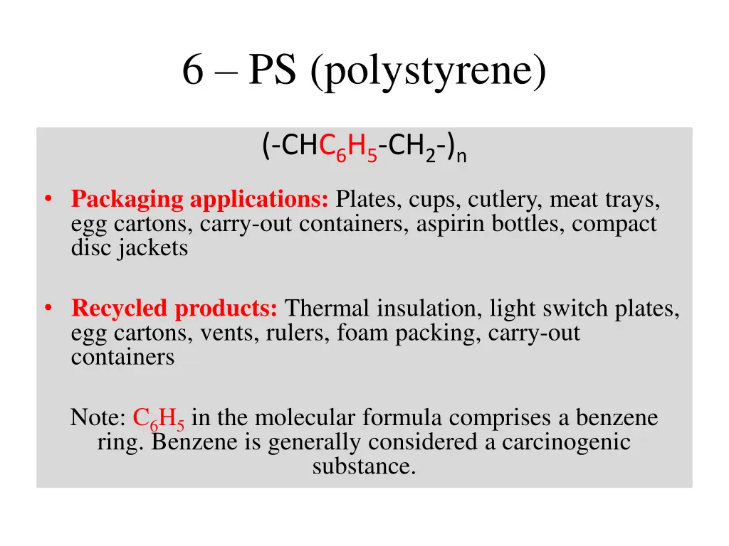 6 ps polystyrene