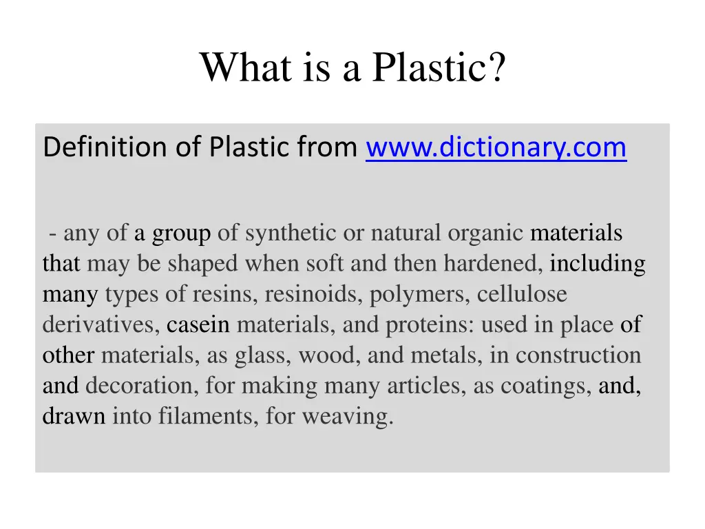 what is a plastic