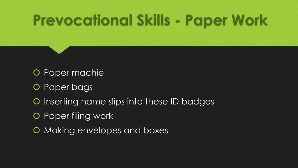 prevocational skills paper work 1