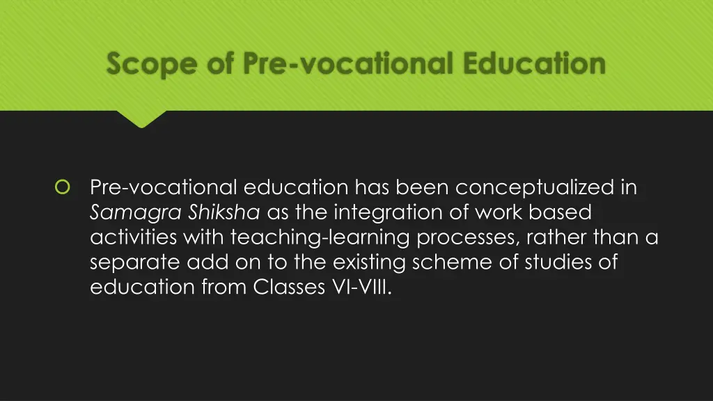 scope of pre vocational education