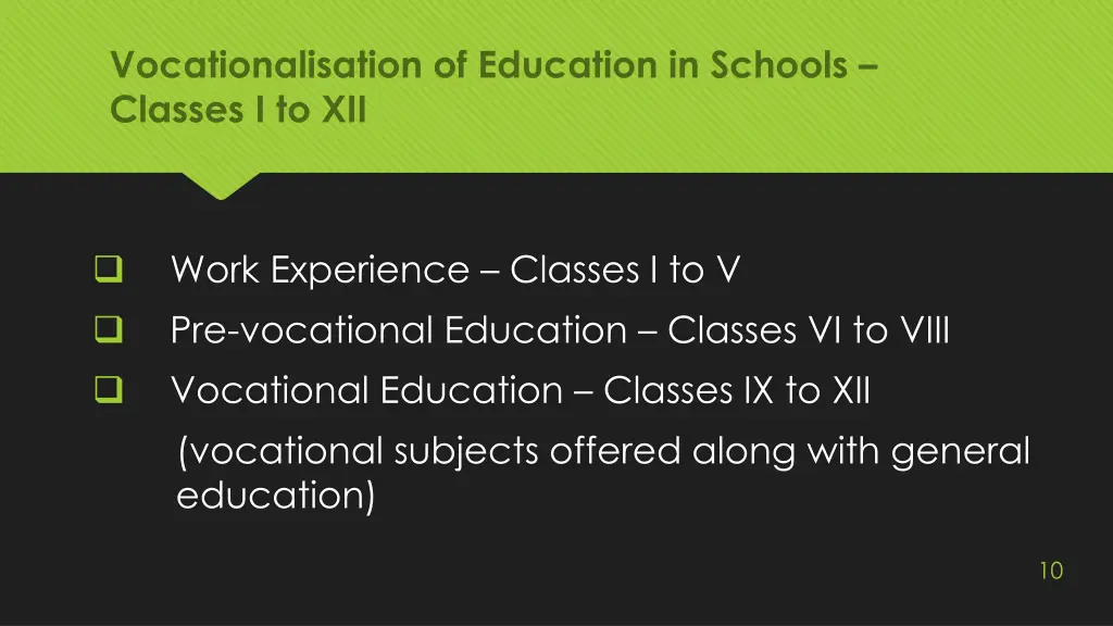 vocationalisation of education in schools classes