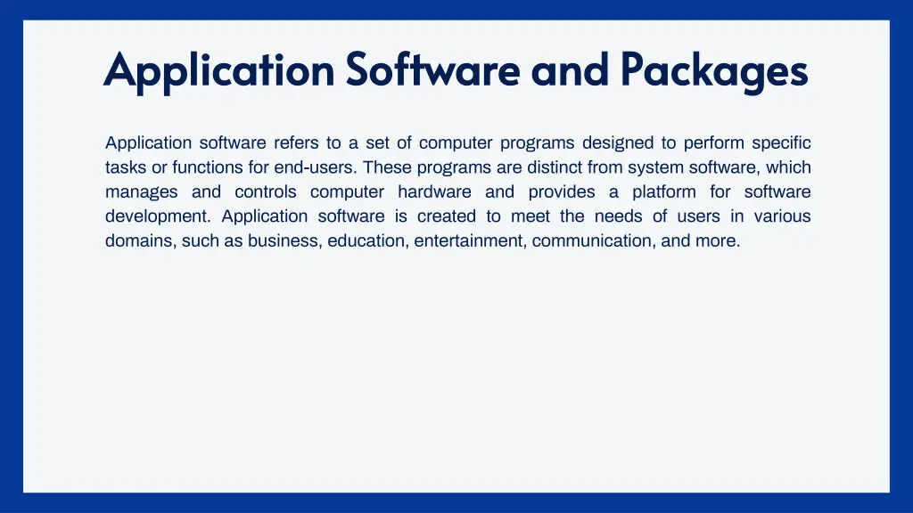 application software and packages application