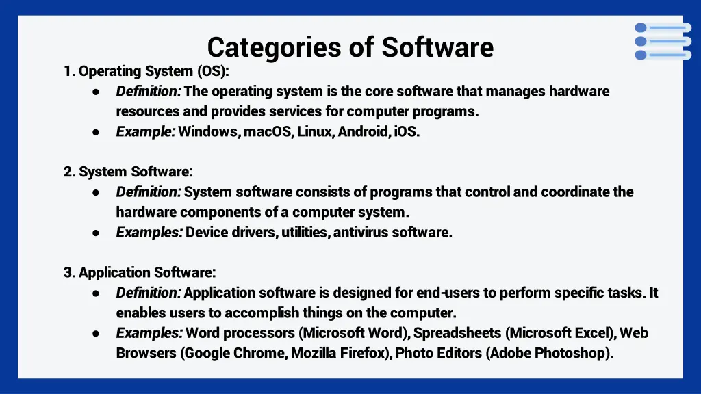 categories of software 1 operating system